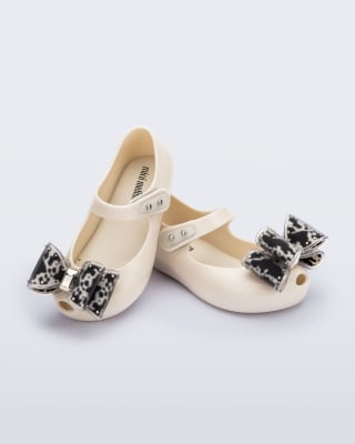 MINI MELISSA ULTRAGIRL CLASSIC BOW BB BEIGE/NEGRO