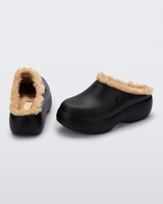 MELISSA FREE CLOG FLUFFY PLATFORM AD NEGRO/BEIGE TALLA ÚNICA 10US2
