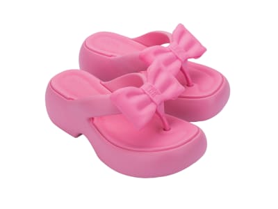 MELISSA FREE FUZZY PLATFORM BOW AD ROSA