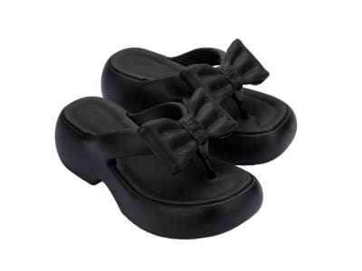 MELISSA FREE FUZZY PLATFORM BOW AD NEGRO1