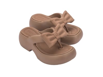 MELISSA FREE FUZZY PLATFORM BOW AD MARRON1