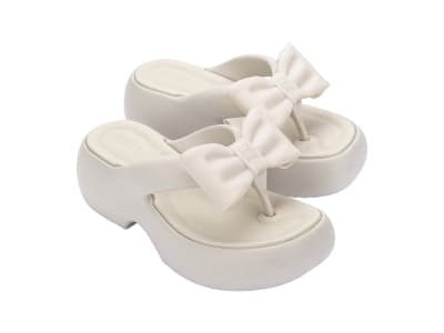 MELISSA FREE FUZZY PLATFORM BOW AD BEIGE1