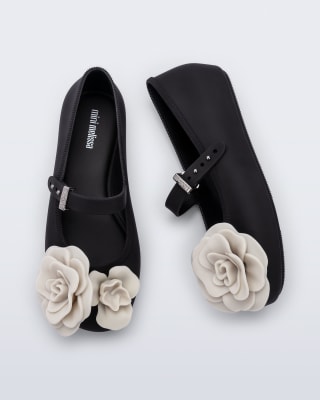 MINI MELISSA SOFT BALLERINA PETALS INF NEGRO/BEIGE