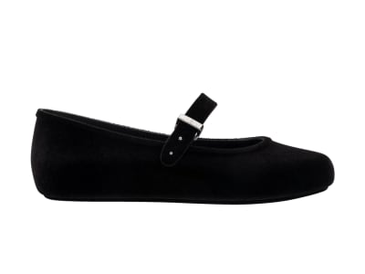 MELISSA SOFT BALLERINA VELVET II AD NEGRO FLOCADO2