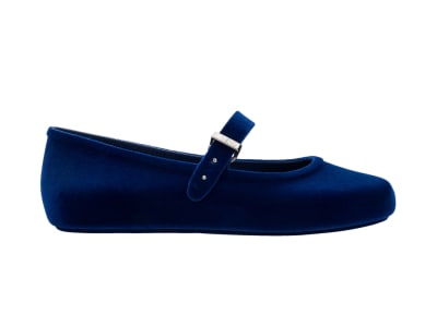 MELISSA SOFT BALLERINA VELVET II AD AZUL FLOCADO2