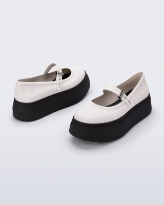 MELISSA SOFT BALLERINA PLATFORM AD NEGRO/BLANCO1