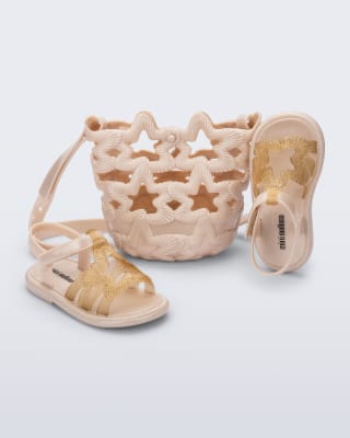 MINI MELISSA LUMINOUS BB BEIGE METALIZADO/GLITTER1