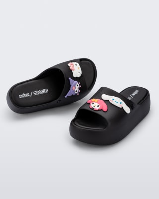 MELISSA FREE PLATFORM SLIDE + HELLO KITTY AND FRIENDS AD NEGRO