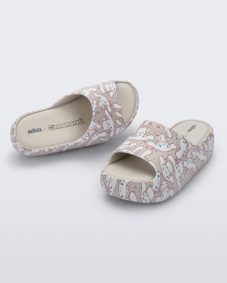 MELISSA FREE PLATFORM SLIDE + HELLO KITTY AND FRIENDS AD BEIGE/MARRON2