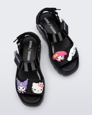 MELISSA KICK OFF SANDAL + HELLO KITTY AND FRIENDS AD NEGRO