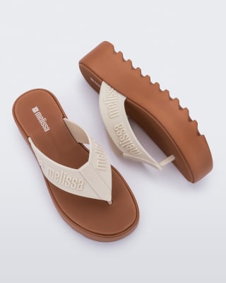 MELISSA M LOVER THONG PLATFORM AD MARRON/BEIGE1