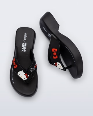 MELISSA FLATFORM + HELLO KITTY AD NEGRO/BLANCO