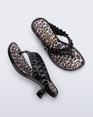 MELISSA THONG KITTEN HEEL + GANNI AD NEGRO3