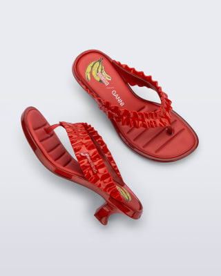MELISSA THONG KITTEN HEEL + GANNI AD ROJO