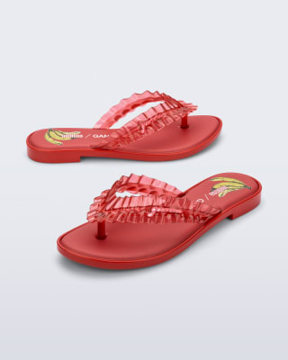 MELISSA FLIP FLOP SLIM + GANNI AD ROJO2
