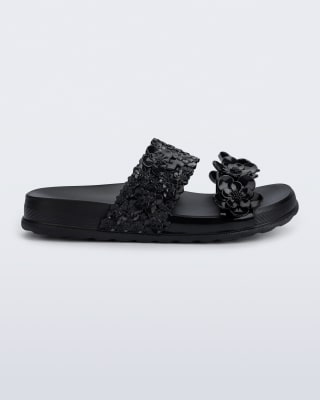 MELISSA COZY SLIDE GARDEN FLOW AD NEGRO1
