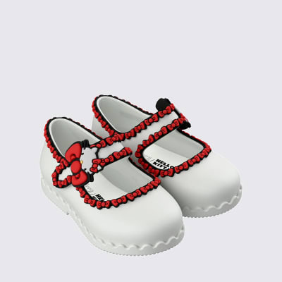 MINI MELISSA HIP BALLERINA + HELLO KITTY AND FRIENDS BB BLANCO/ROJO