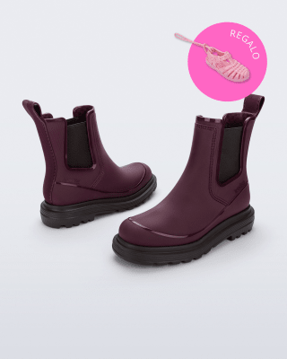 MELISSA NOIR BOOT AD MARRON/GRANATE