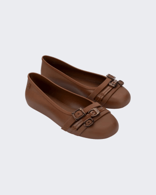 MELISSA SOFT BALLERINA BELTS AD MARRON1