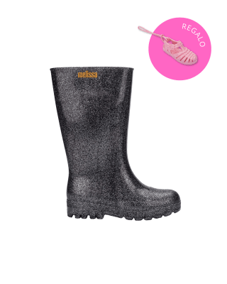 MELISSA WELLY AD NEGRO/GLITTER PLATA