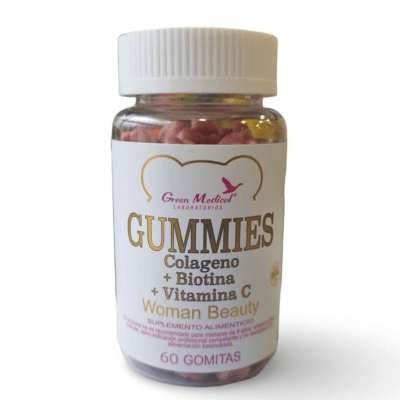 COLAGENO + BIOTINA + VITAMINA C 60 GOMITAS GREEN MEDICAL