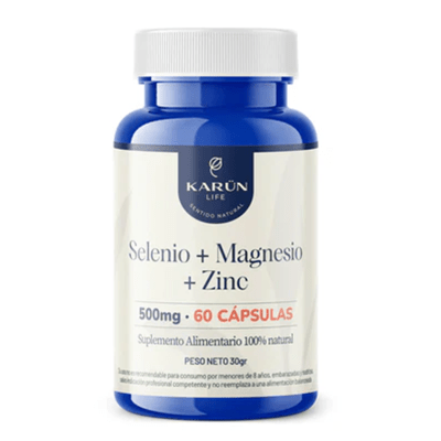 SELENIO + MAGNESIO + ZINC 500MG 60CAPS KARUN LIFE1