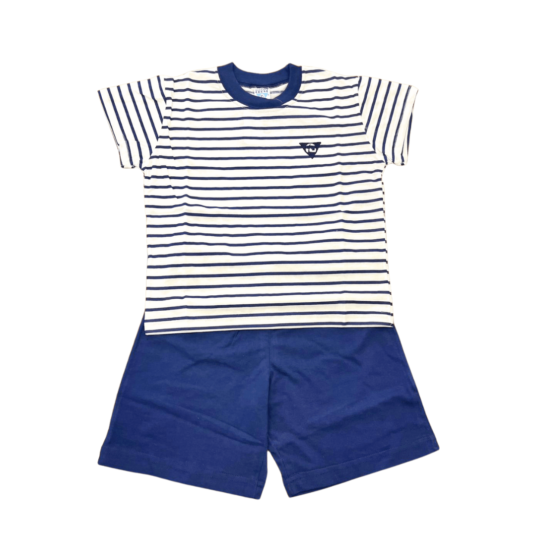 PIJAMA CORTO LISTADO BLANCO2