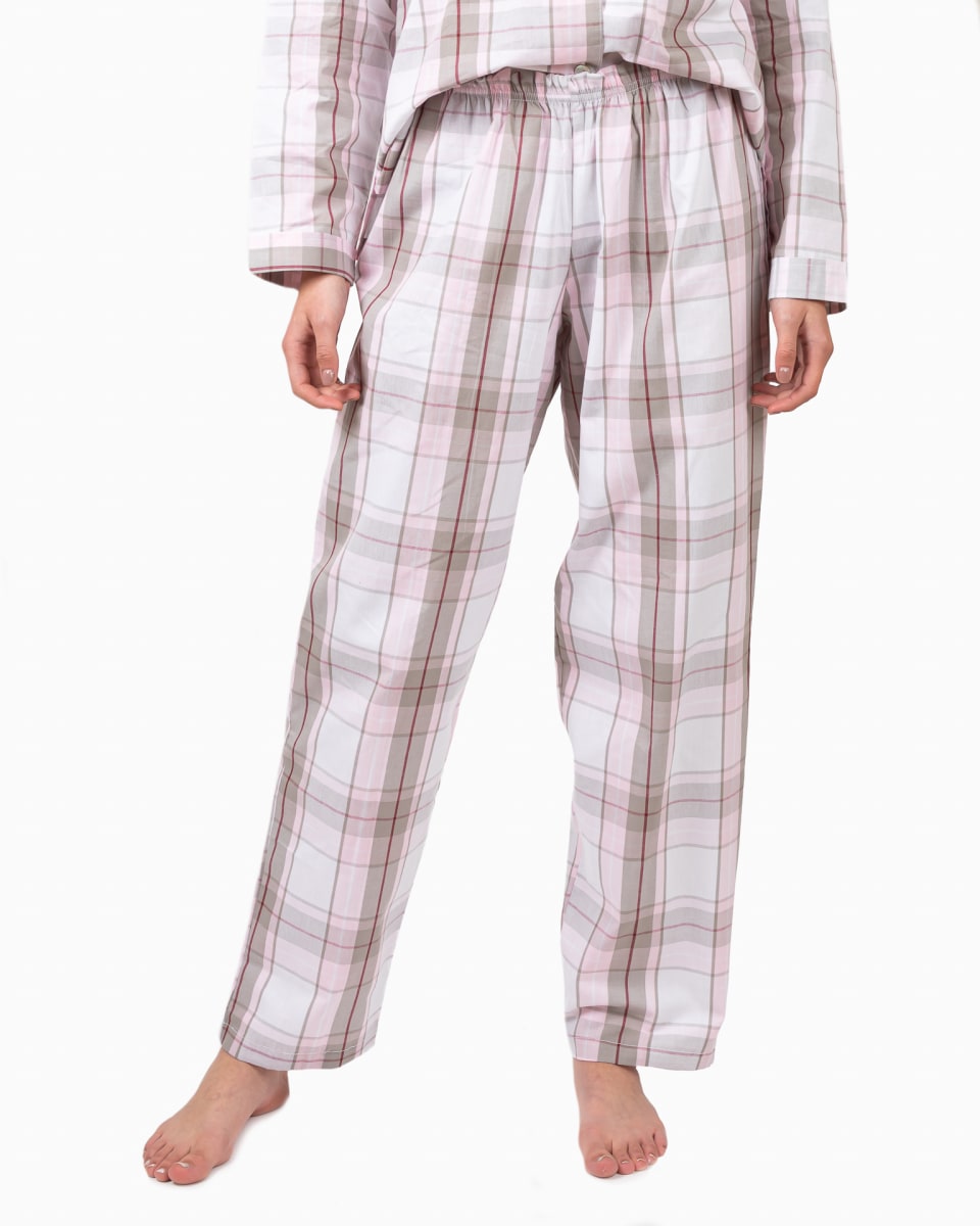 PIJAMA CLÁSICO ABOTONADO CUADRILLE ROSADO3