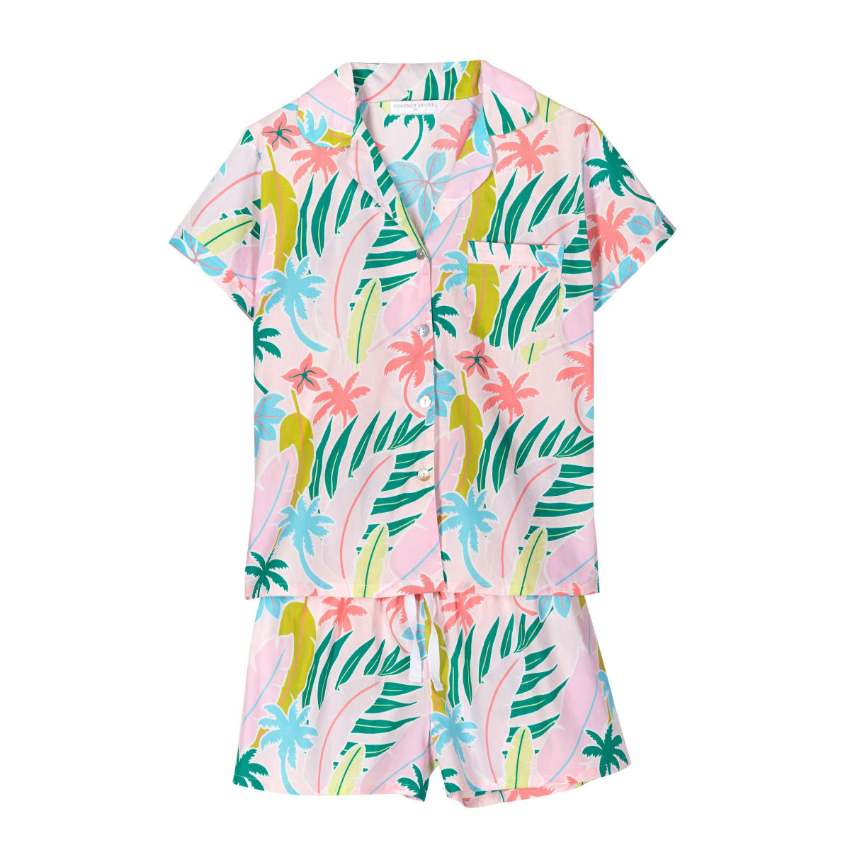 PIJAMA CORTO MUJER PALMERAS2