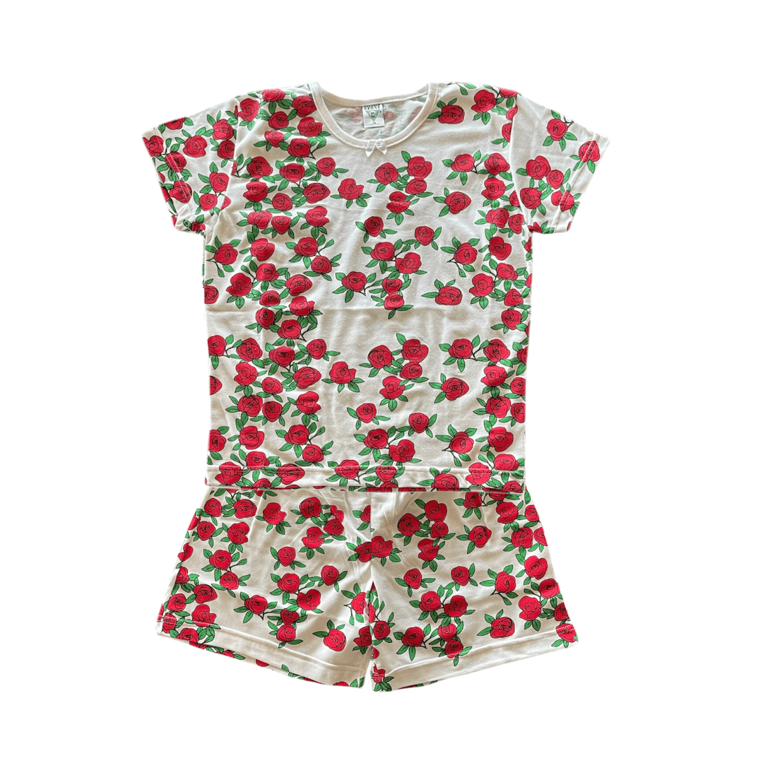 PIJAMA CORTO ROSAS ROJAS1