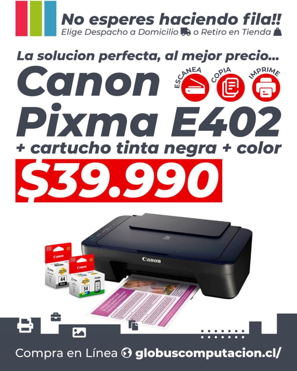 Impresora Multifuncional Pixma E402 Usb Canon | Globus Tech Store