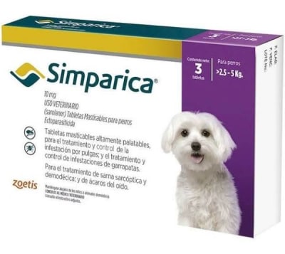 Simparica 10 Mg 2.6 - 5 Kg 3 Comprimidos