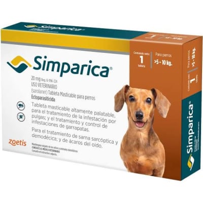 Simparica 20 Mg 5.1 - 10 Kg 1 Comprimidos