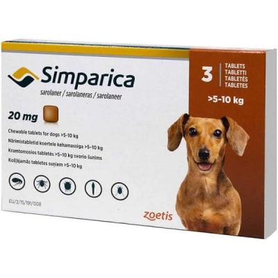 Simparica 20 Mg 5.1 - 10 Kg 3 Comprimidos