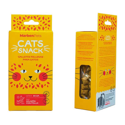 Cats Snack Galletas Rellenas Salmón Y Pollo 80 Gr