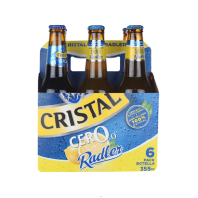 PACK CRISTAL.CERO RADLER DESECHABLE X 6 UNID 355 CC