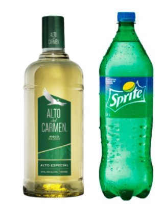 ALTO DEL CARMEN 35° 1.0 LT + SPRITE 1.5 LT DES + HIELO