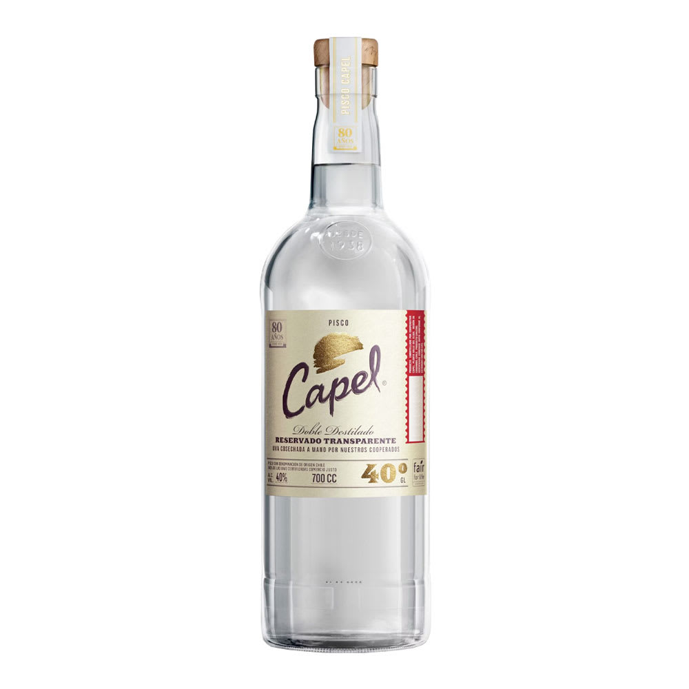 Pisco Capel Reservado Transparente Doble Destilado