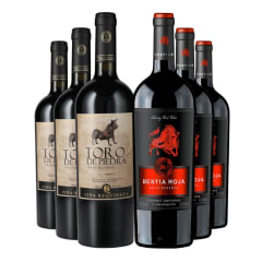 6 Vinos Pack Parrillero: Toro Piedra Carmenere + Bestia Roja C. Sauvignon