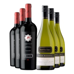 6 Vinos Mix Sta Ema: 3 Amplus CS + 3 Gran Rva CH