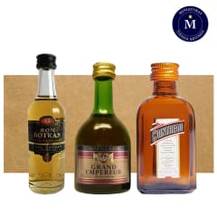 Mix Miniaturas Brandy Napoleon Grand Empereur, Ron Botran Reserva & Licor Cointreau.