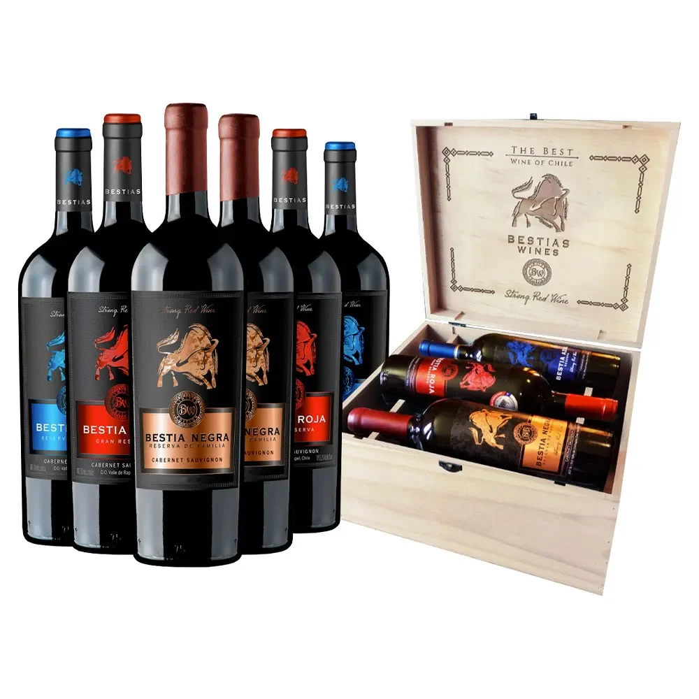 Baul 6 Vinos Bestias Collection - Madera3