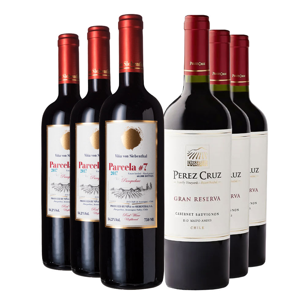 6 Vinos Pack: 3 Von Siebenthal Parcela 7 + 3 Perez Cruz Gran Reserva1