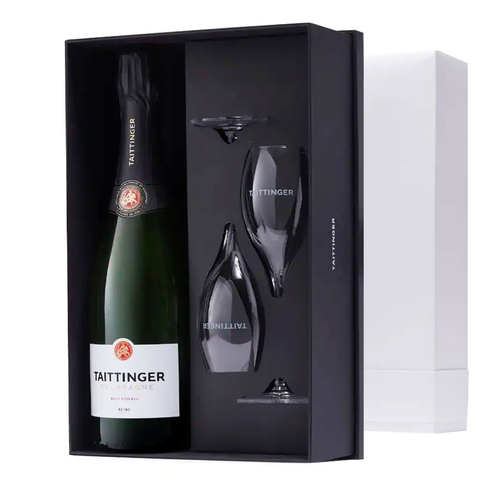 Champagne Taittinger Brut Reserve + 2 copas1