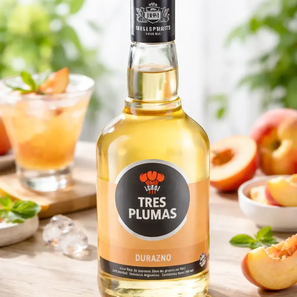 Licor Tres Plumas Durazno2