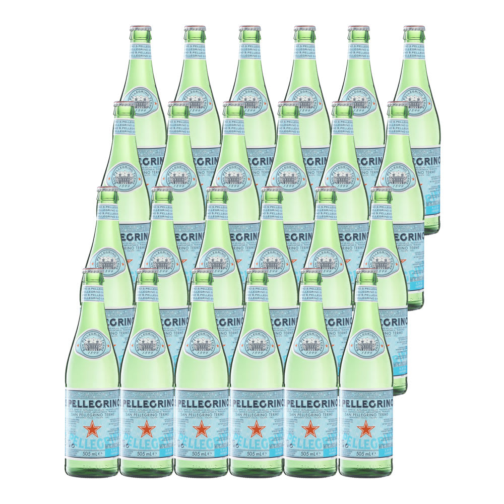 24 Agua San Pellegrino con Gas 505ml, Vidrio1