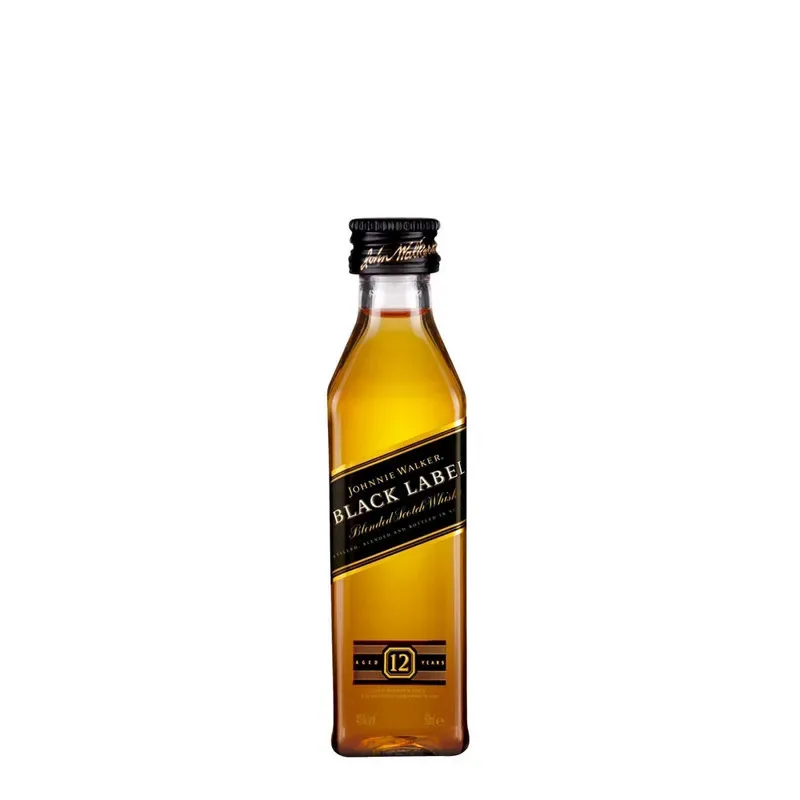 Whisky Johnnie Walker Black Label, Miniatura Pet, Scotch Whisky1