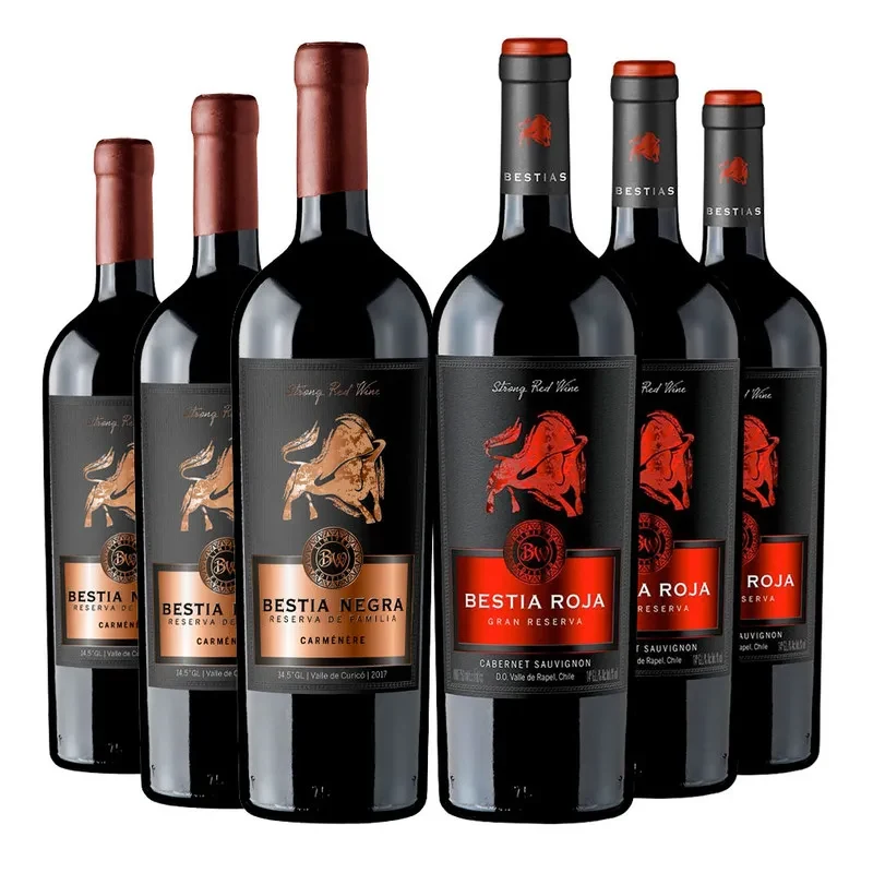 6 Vinos Parrillero 3 Bestia Negra CA + 3 Bestia Roja CS1