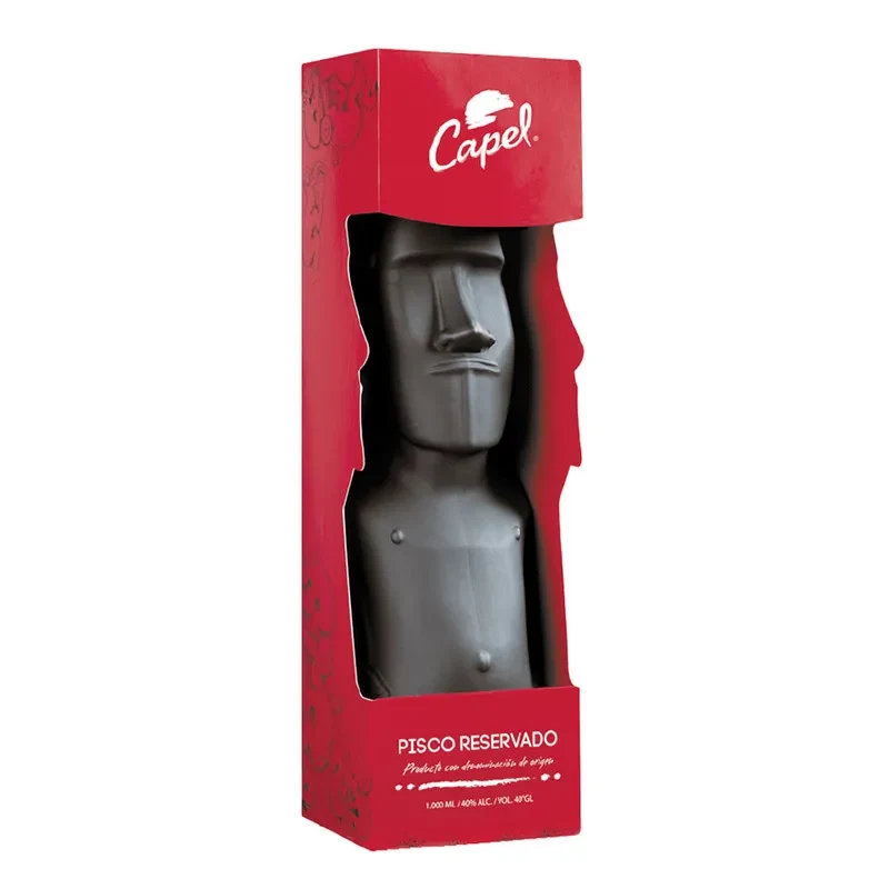 Pisco Capel Edición Bicentenario (Moai) Litro, Elqui1