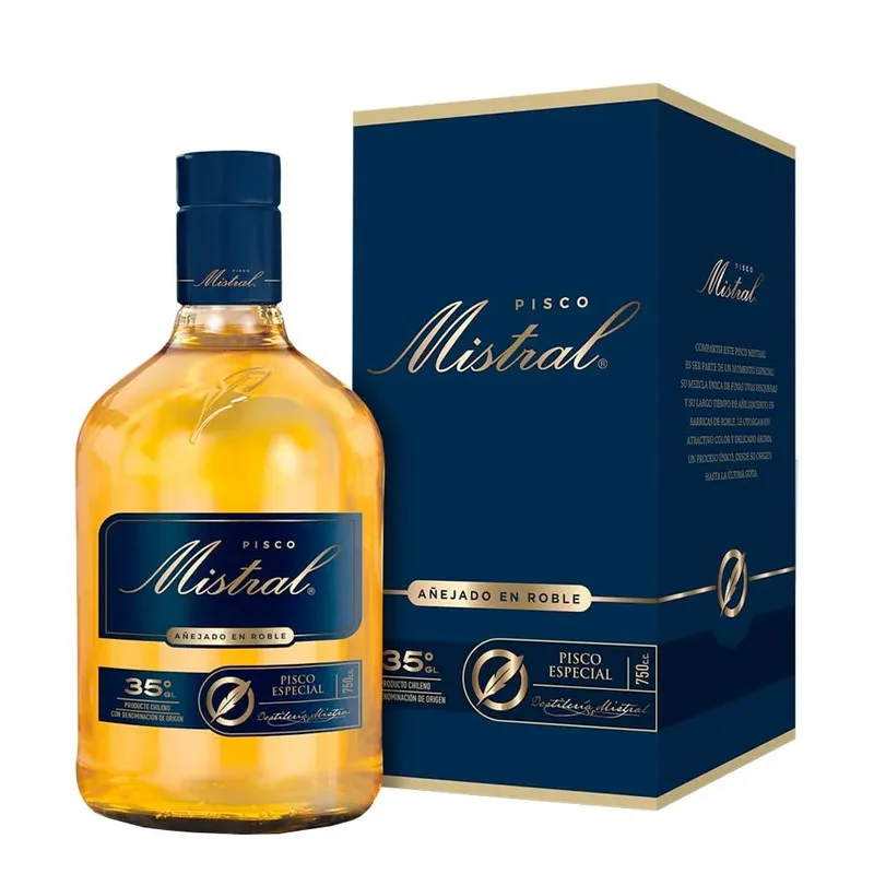 Pisco Mistral Añejado en Roble 35º, Elqui1